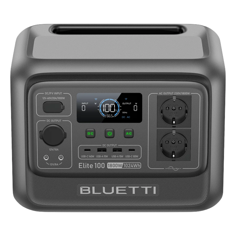 BLUETTI Elite 100 V2 met het ingebouwde draaghandvat aan de bovenkant